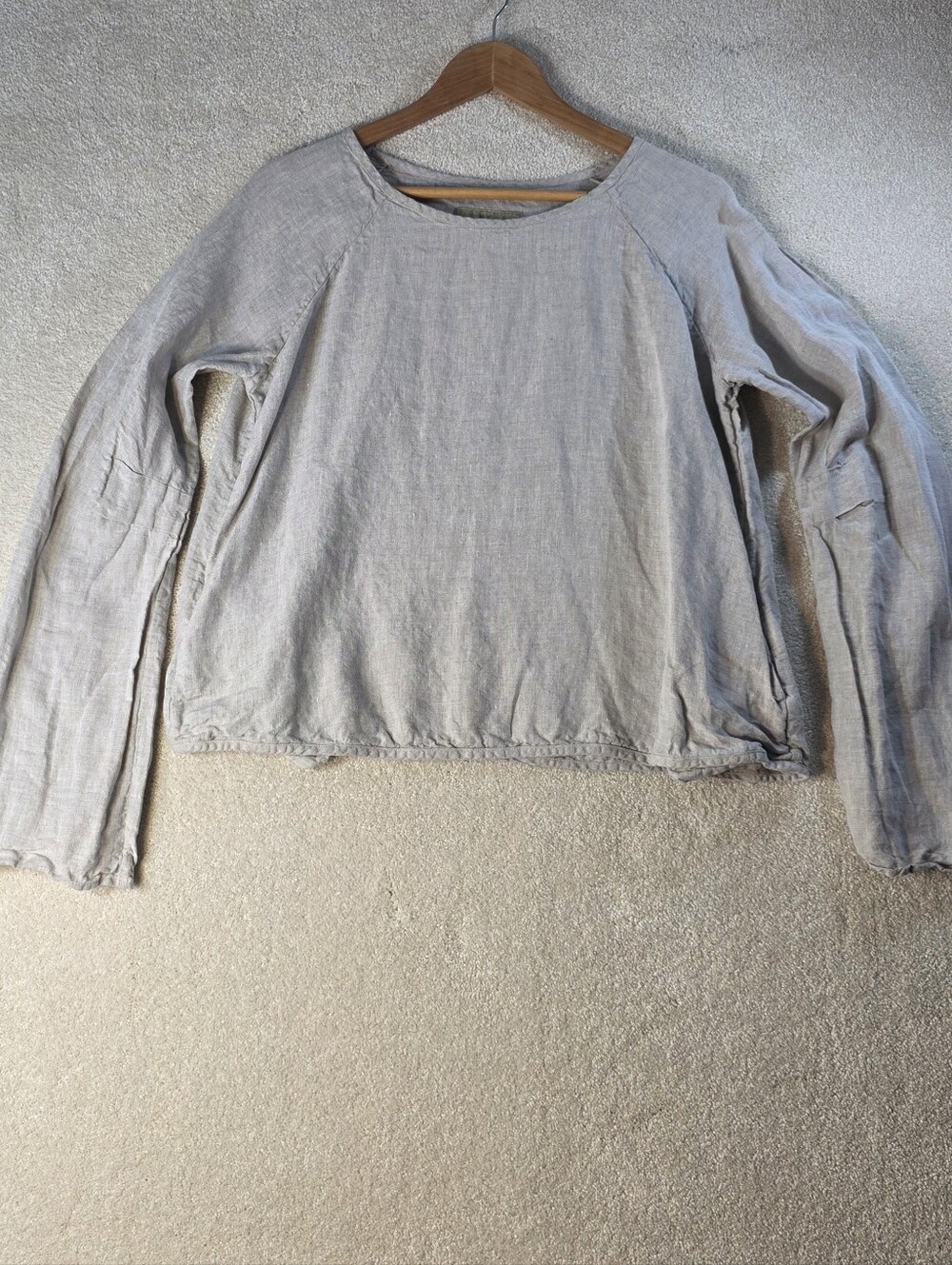Pip-Squeak Chapeau Natural Linen Pullover Top Pockets Minimalist M-L